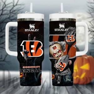 Cincinnati Bengals NFL Metal Style Custom 40oz Stanley Tumbler AZC40OZT939
