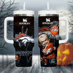 Denver Broncos NFL Metal Style Custom 40oz Stanley Tumbler AZC40OZT942
