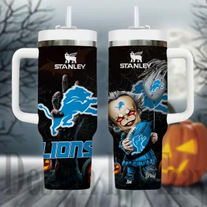 Detroit Lions NFL Metal Style Custom 40oz Stanley Tumbler AZC40OZT943