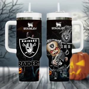 Las Vegas Raiders NFL Metal Style Custom 40oz Stanley Tumbler AZC40OZT949