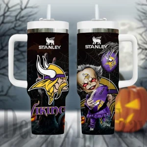 Minnesota Vikings NFL Metal Style Custom 40oz Stanley Tumbler AZC40OZT953