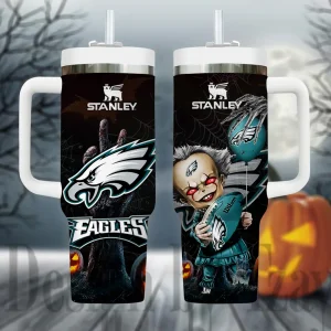 Philadelphia Eagles NFL Metal Style Custom 40oz Stanley Tumbler AZC40OZT958