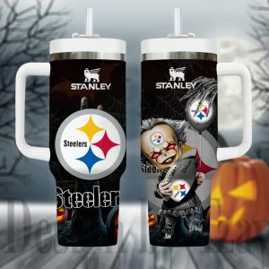 Pittsburgh Steelers NFL Metal Style Custom 40oz Stanley Tumbler AZC40OZT959