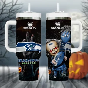 Seattle Seahawks NFL Metal Style Custom 40oz Stanley Tumbler AZC40OZT961