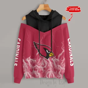 Arizona Cardinals Slime Off Shoulder Hoodies Women Sweatshirt Autumn S9CSH423