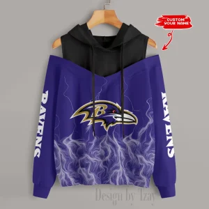 Baltimore Ravens Slime Off Shoulder Hoodies Women Sweatshirt Autumn S9CSH425