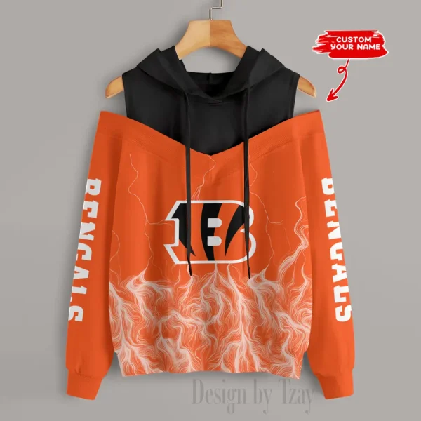 Cincinnati Bengals Slime Off Shoulder Hoodies Women Sweatshirt Autumn S9CSH429
