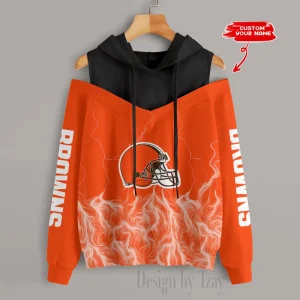 Cleveland Browns Slime Off Shoulder Hoodies Women Sweatshirt Autumn S9CSH430