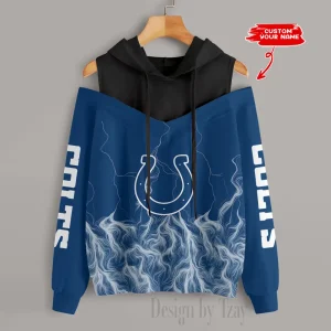 Indianapolis Colts Slime Off Shoulder Hoodies Women Sweatshirt Autumn S9CSH436