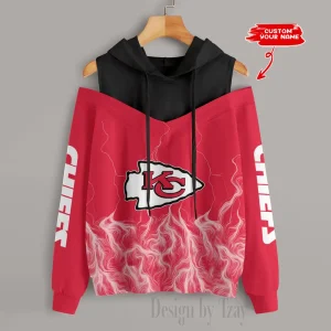 Kansas City Chiefs Slime Off Shoulder Hoodies Women Sweatshirt Autumn S9CSH438
