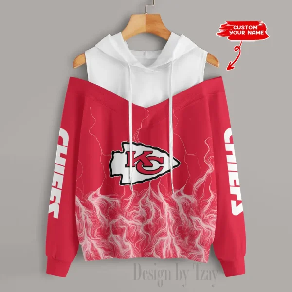 Kansas City Chiefs Slime Off Shoulder Hoodies Women Sweatshirt Autumn S9CSH438 - Image 2