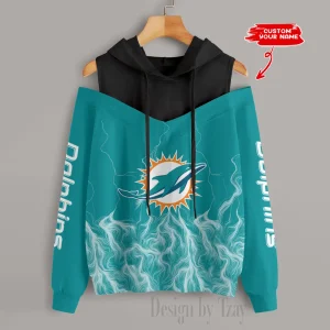 Miami Dolphins Slime Off Shoulder Hoodies Women Sweatshirt Autumn S9CSH442