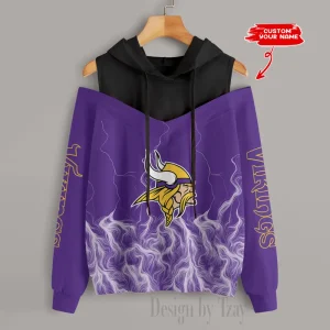Minnesota Vikings Slime Off Shoulder Hoodies Women Sweatshirt Autumn S9CSH443
