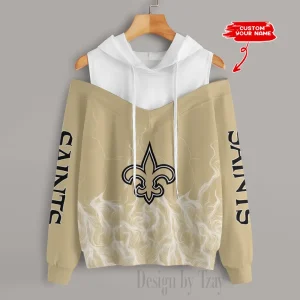 New Orleans Saints Slime Off Shoulder Hoodies Women Sweatshirt Autumn S9CSH445