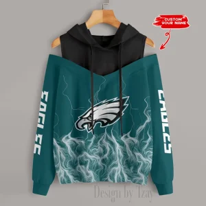 Philadelphia Eagles Slime Off Shoulder Hoodies Women Sweatshirt Autumn S9CSH448