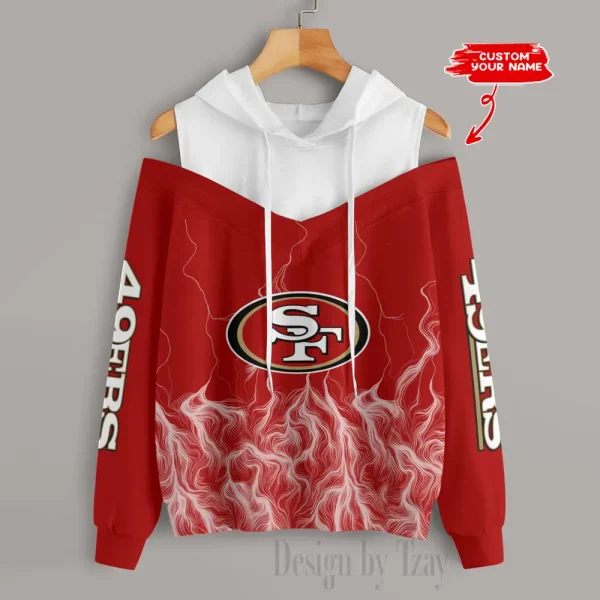 San Francisco 49ers Slime Off Shoulder Hoodies Women Sweatshirt Autumn S9CSH450 - Image 2