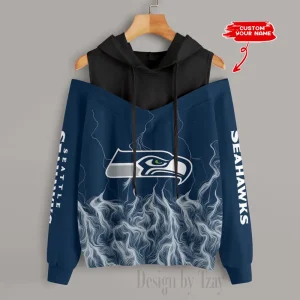 Seattle Seahawks Slime Off Shoulder Hoodies Women Sweatshirt Autumn S9CSH451