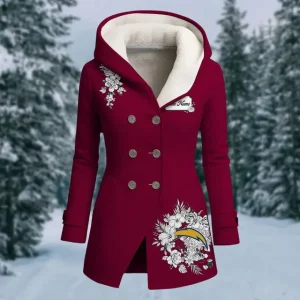 Los Angeles Chargers Hooded Fleece Jacket Warm And Cold Proof Ladies Coat Winter SPTHFWAPLC013