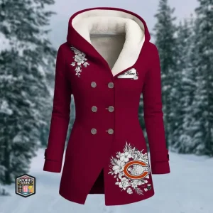 Chicago Bears Hooded Fleece Jacket Warm And Cold Proof Ladies Coat Winter SPTHFWAPLC028