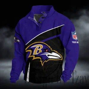 Baltimore Ravens Buttoned Collar Sweatshirt New Design 2025 S9DBSCH2255