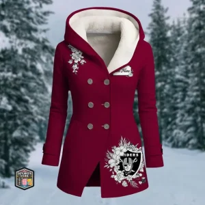 Las Vegas Raiders Hooded Fleece Jacket Warm And Cold Proof Ladies Coat Winter SPTHFWAPLC029