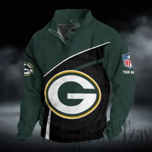 Green Bay Packers Buttoned Collar Sweatshirt New Design 2025 S9DBSCH2264