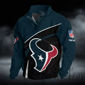 Houston Texans Buttoned Collar Sweatshirt New Design 2025 S9DBSCH2265