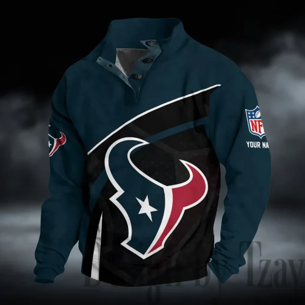 Houston Texans Buttoned Collar Sweatshirt New Design 2025 S9DBSCH2265