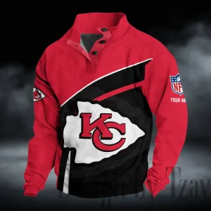 Kansas City Chiefs Buttoned Collar Sweatshirt New Design 2025 S9DBSCH2268