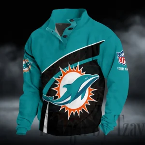 Miami Dolphins Buttoned Collar Sweatshirt New Design 2025 S9DBSCH2272