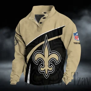 New Orleans Saints Buttoned Collar Sweatshirt New Design 2025 S9DBSCH2275