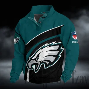 Philadelphia Eagles Buttoned Collar Sweatshirt New Design 2025 S9DBSCH2278