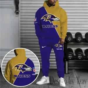 Baltimore Ravens Combo Hoodie And Sweatpants Gift For Fan AZHD1323