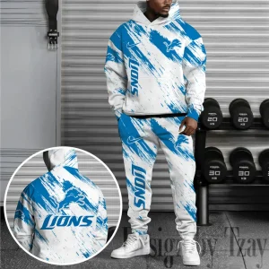 Detroit Lions Combo Hoodie And Sweatpants Gift For Fan AZHD1364