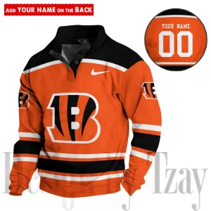 Cincinnati Bengals Casual Long Sleeve Button Up Sweatshirt S9DBSCH2291