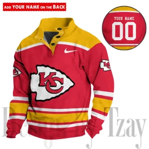 Kansas City Chiefs Casual Long Sleeve Button Up Sweatshirt S9DBSCH2300