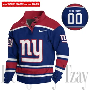 New York Giants Casual Long Sleeve Button Up Sweatshirt S9DBSCH2308