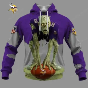 Minnesota Vikings Zombie Halloween Design Hoodie AZHD1386