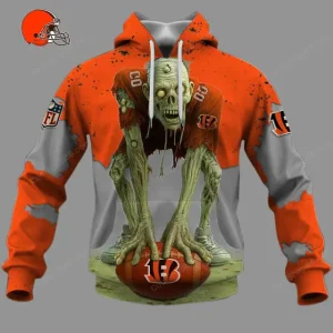 Cincinnati Bengals Zombie Halloween Design Hoodie AZHD1391