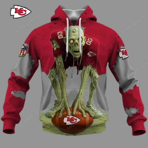 Kansas City Chiefs Zombie Halloween Design Hoodie AZHD1417