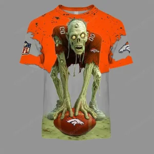 Denver Broncos Zombie Halloween Design T-Shirt AZTS1651