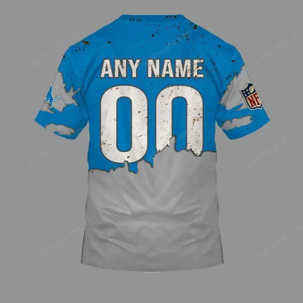 Detroit Lions Zombie Halloween Design T-Shirt AZTS1655 - Image 2