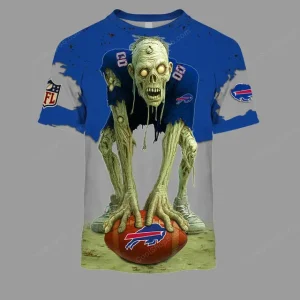 Buffalo Bills Zombie Halloween Design T-Shirt AZTS1658