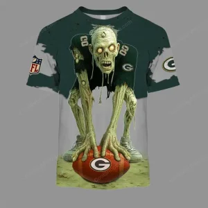 Green Bay Packers Zombie Halloween Design T-Shirt AZTS1668