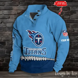 Tennessee Titans Casual Long Sleeve Button Up Sweatshirt S9DBSCH2347