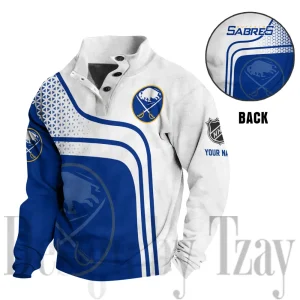 Buffalo Sabres Casual Long Sleeve Button Up Sweatshirt S9DBSCH2350