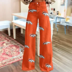 Denver Broncos Jeans Loose Straight Leg Trousers Trendy SPTJLSLT005