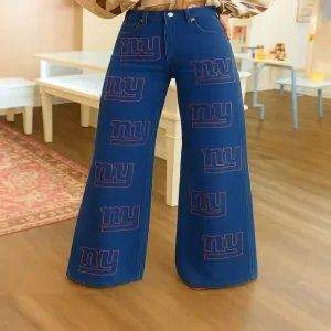 New York Giants Jeans Loose Straight Leg Trousers Trendy SPTJLSLT012