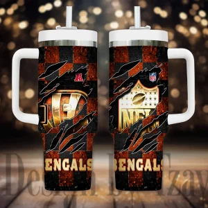 Cincinnati Bengals Cold Drink Mugs Cup Printed Water Bottle 40oz AZC40OZT1037