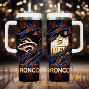 Denver Broncos Cold Drink Mugs Cup Printed Water Bottle 40oz AZC40OZT1040